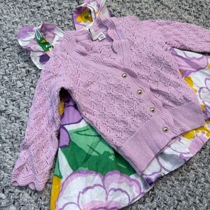 Janie and Jack Lilac Knit Cardigan